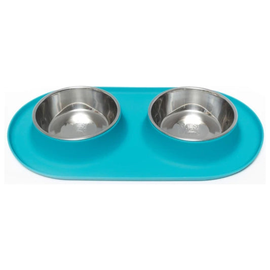 Messy Mutts Double Feeder Blue 1.5 Cup
