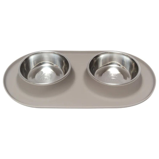 Messy Mutts Double Feeder Grey 1.5 Cup