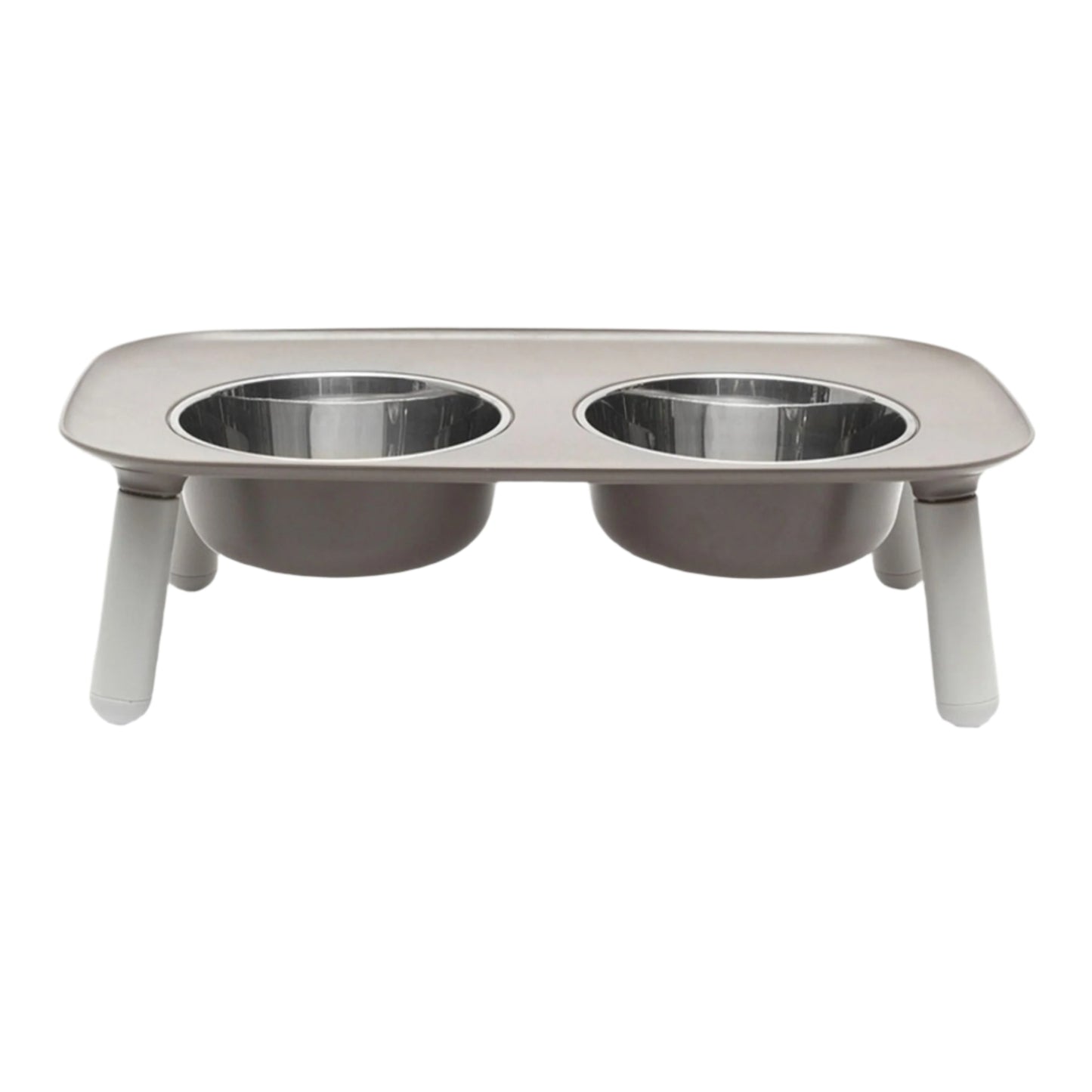 Messy Mutts Dog Double Feeder Elevated Grey