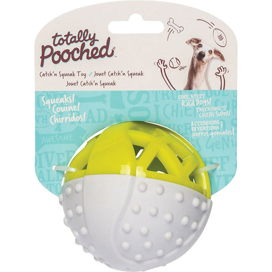 Messy Mutts Totally Dog Catch N Squeak Ball for Dogs – Durable Fetch & Squeaky Toy