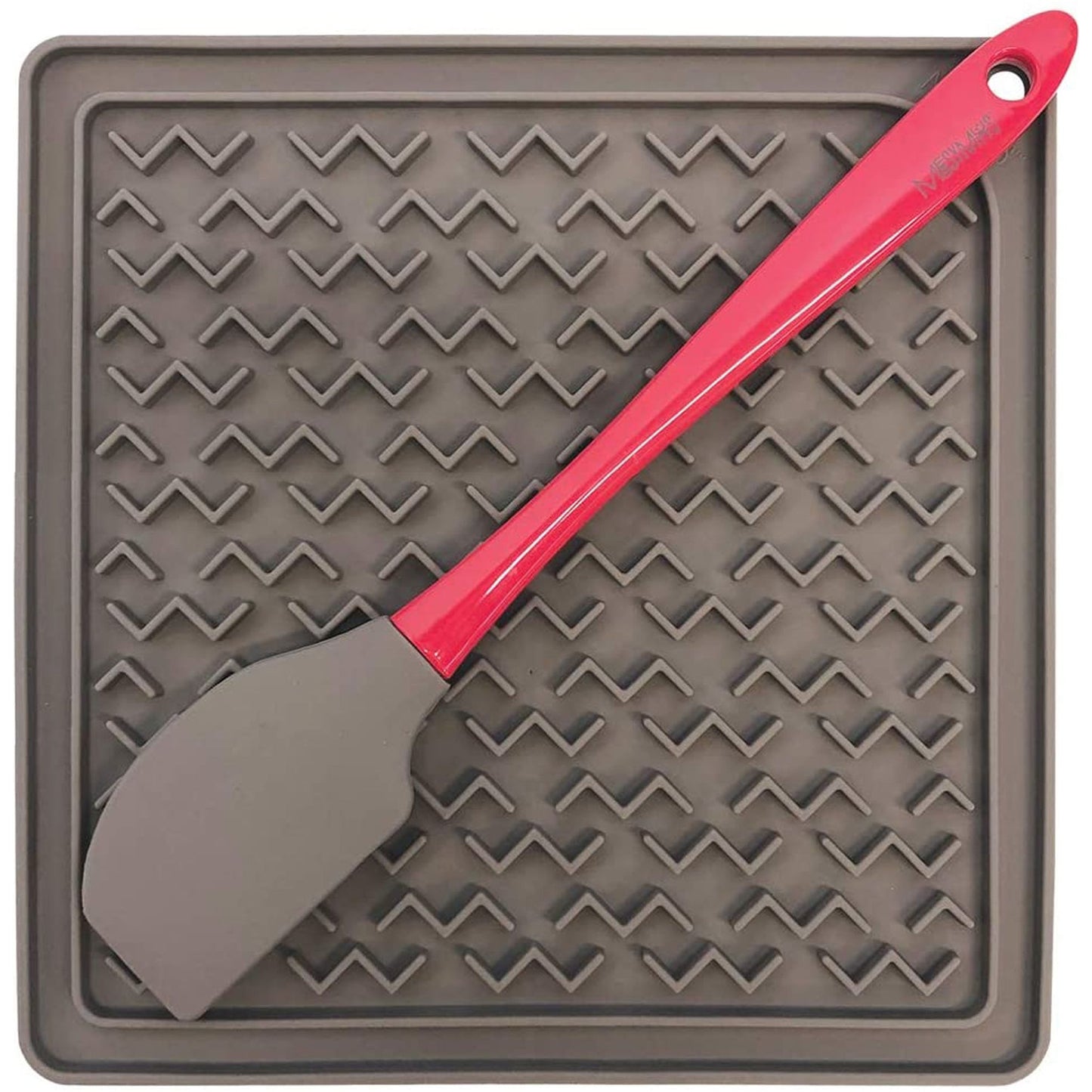 Messy Mutts Dog Lick Mat Silicone Interactive Feeder with Spatula for Messy Eaters