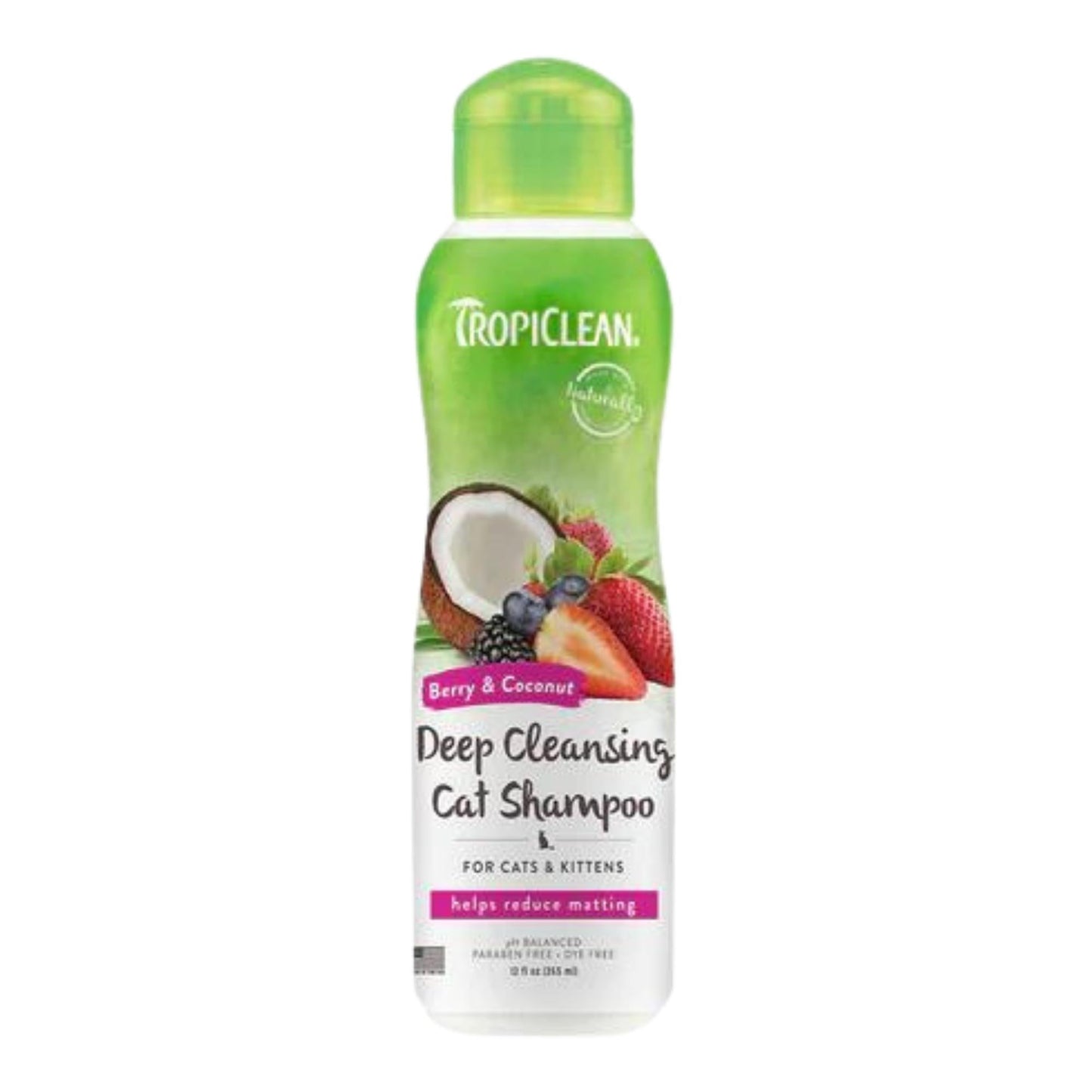 TropiClean Berry & Coconut Deep Cleansing Shampoo for Cats, Kittens, and Pets