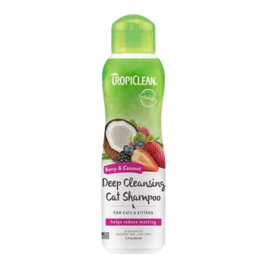 TropiClean Berry & Coconut Deep Cleansing Shampoo for Cats, Kittens, and Pets