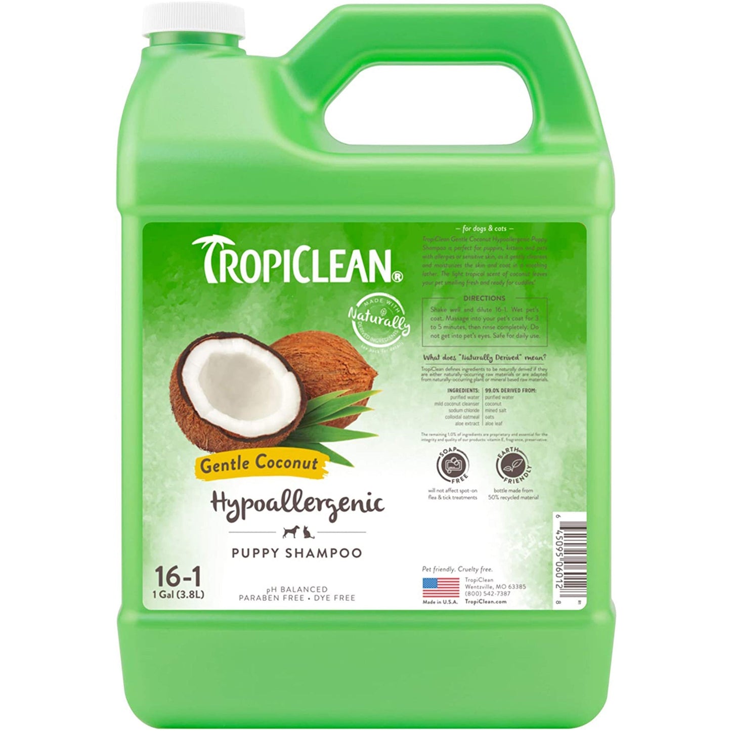TropiClean Gentle Coconut Hypoallergenic Puppy and Kitten Shampoo