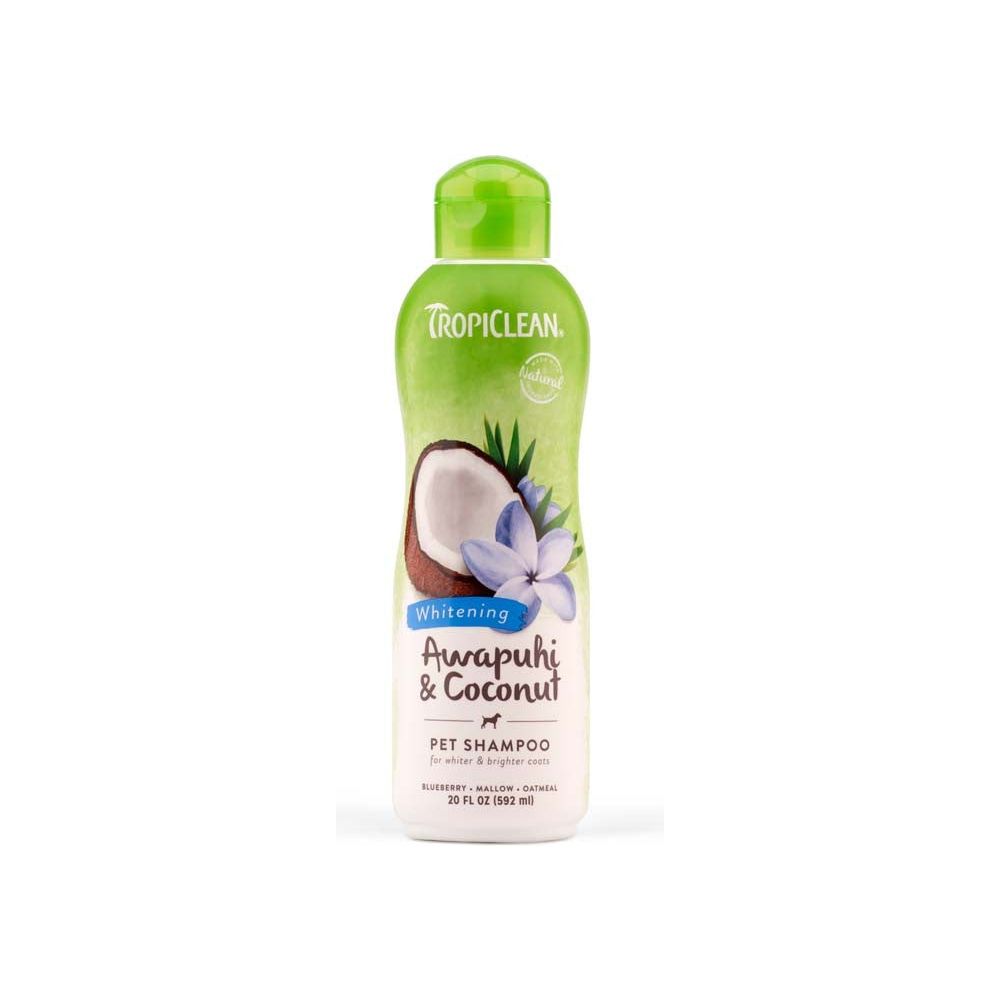 TropiClean Awapuhi & Coconut Whitening Shampoo for Pets Grooming and Coat Care
