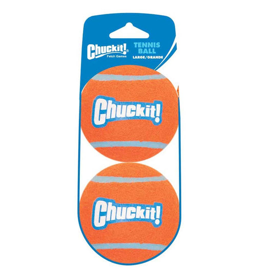 Chuckit! Tennis Ball Dog Toy Shrink Sleeve Orange 2 pk