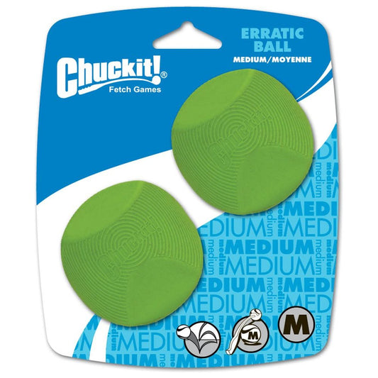 Chuckit! Erratic Dog Toy Ball Green 1ea/2 pk, MD
