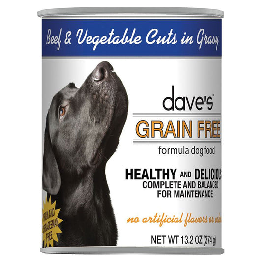 Dave's Dog Grain Free Beef And Vegetable Cuts In Gravy 13.2oz. (Case of 12)