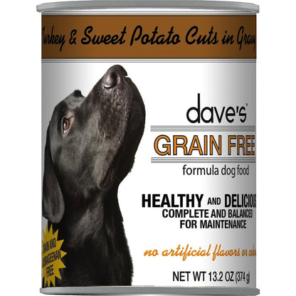 Dave's Dog Grain Free Turkey And Sweet Potato Cuts In Gravy 13.2oz. (Case of 12)