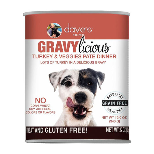 Daves Cats Dog Grain Free Gravylicious Turkey 12oz. (Case of 12)