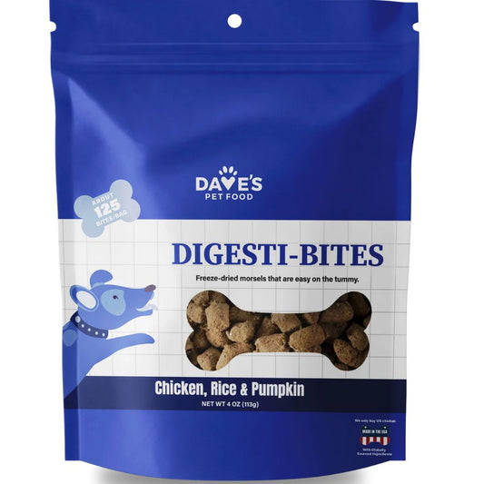 Dave's Pet Food Dog Digesti-Bites Freeze-Dried Chicken Rice & Pumpkin