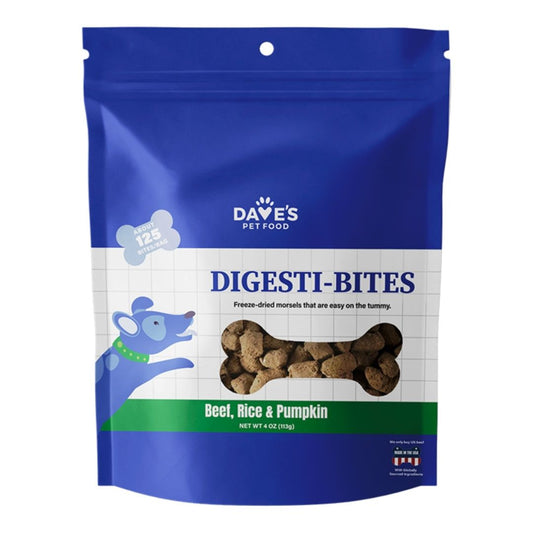 Dave's Pet Food Dog Digesti-Bites Freeze-Dried Beef Rice & Pumpkin