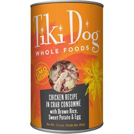 Tiki Pets Dog Whole Foods Chicken Recipe in Crab Consomm 13.6oz. (Case Of 12)