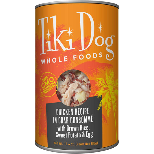 Tiki Pets Dog Whole Foods Chicken Recipe in Crab Consomm 13.6oz. (Case Of 12)