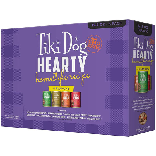 Tiki Pet Dog Hearty 12.5oz. Variety Pack (Case of 8)