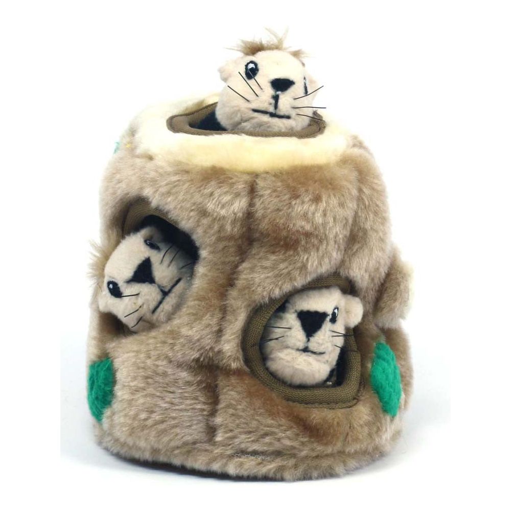 Outward Hound Hide-A-Squirrel Dog Toy 1ea Durable Interactive Plush Squeaky Toy for Dogs