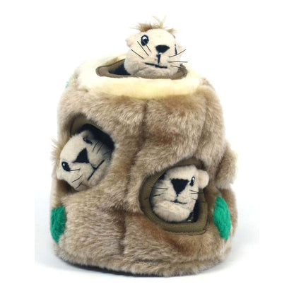 Outward Hound Hide-A-Squirrel Dog Toy 1ea Durable Interactive Plush Squeaky Toy for Dogs