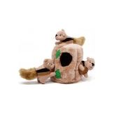 Outward Hound Hide-A-Squirrel Dog Toy 1ea Durable Interactive Plush Squeaky Toy for Dogs