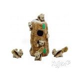Outward Hound Hide-A-Squirrel Dog Toy 1ea Durable Interactive Plush Squeaky Toy for Dogs