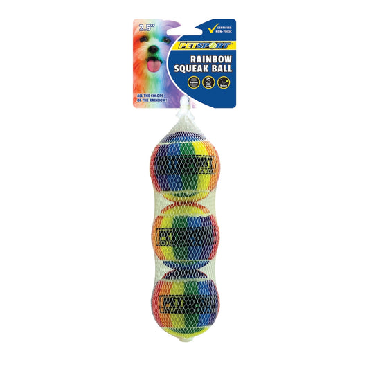 Petsport USA Tie Dye and Rainbow Squeak Ball Dog Toy