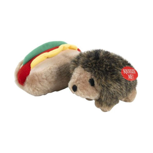 Aspen Hedgehog & Hotdog with Squeakers Small Dog & Puppy Toy Multi-Color 1ea/SM, 2 pk
