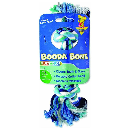 Booda 2-Knot Rope Bone Dog Toy Multi-Color Durable Chew Toy for Dogs