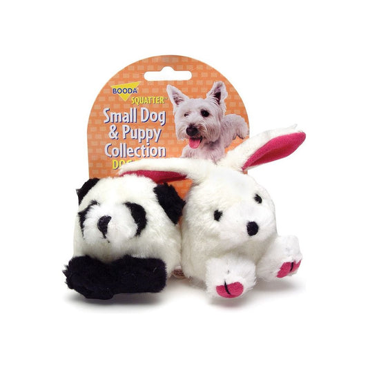 Booda Squatter Panda/Rabbit Small Dog & Puppy Toy Multi-Color 1ea/SM, 2 pk