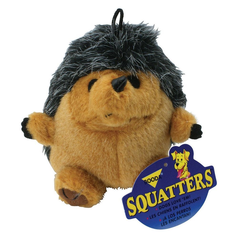 Booda Squatter Plush Dog Toy Hedgehog Multi-Color Durable Chew Toy for Dogs