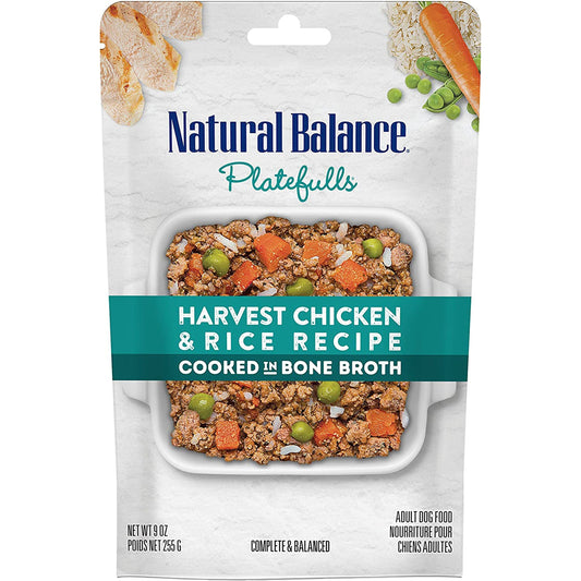 Natural Balance Pet Foods Original Ultra Platefulls Wet Dog Food Pouch Harvest Chicken & Rice Recipe 9oz