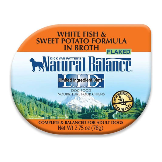 Natural Balance Pet Foods Limited Ingredient Grain Free Wet Dog Food Tub White Fish & Sweet Potato in Broth 2.75oz