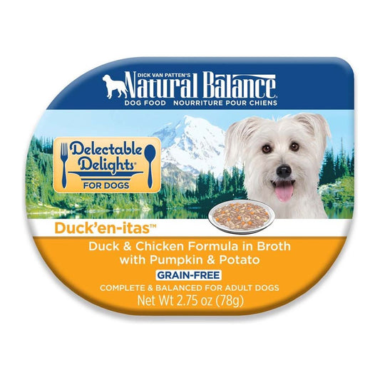 Natural Balance Pet Foods Delectable Delights Wet Dog Food Duck'en-itas in Broth 2.75oz. (Case of 24)
