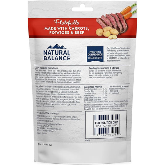 Natural Balance Pet Foods Original Ultra Platefulls Wet Dog Food Pouch Tender Beef & Potato Recipe 9oz