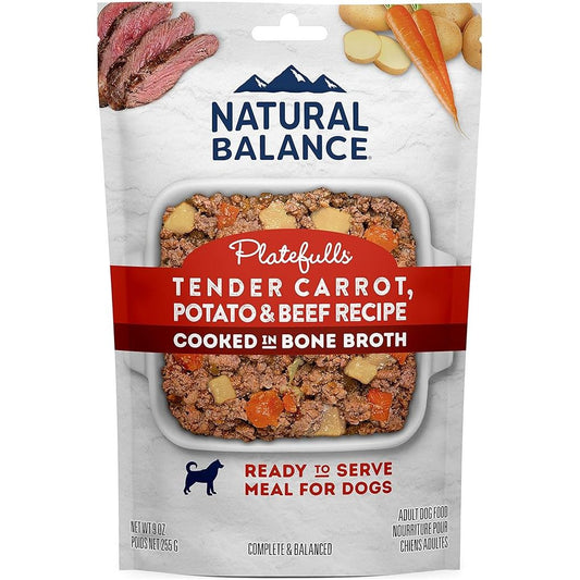 Natural Balance Pet Foods Original Ultra Platefulls Wet Dog Food Pouch Tender Beef & Potato Recipe 9oz