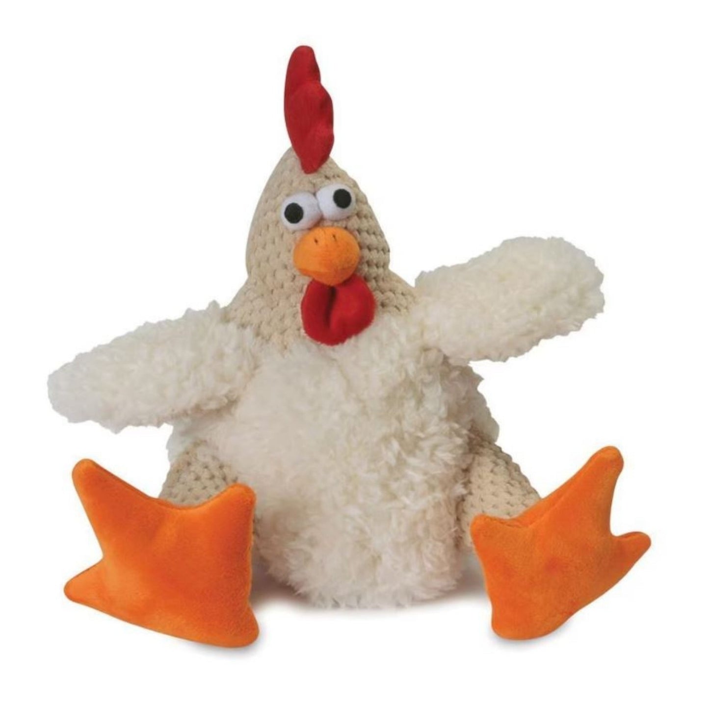 Godog Checkers Sitting Rooster Dog Toy Durable Chew Toy for Dogs