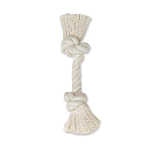 Mammoth Pet Products 100% Cotton Rope Bone Dog Toy White Durable Chew Toy for Dogs