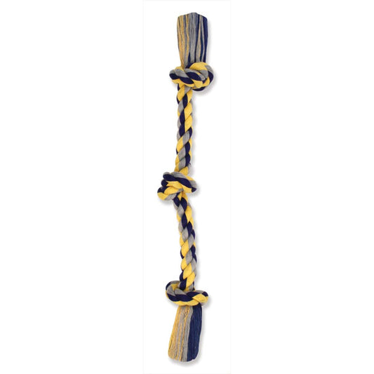 Mammoth Pet Products Cottonblend 3 Knot Rope Tug Toy Multi-Color Rope Tug Toy