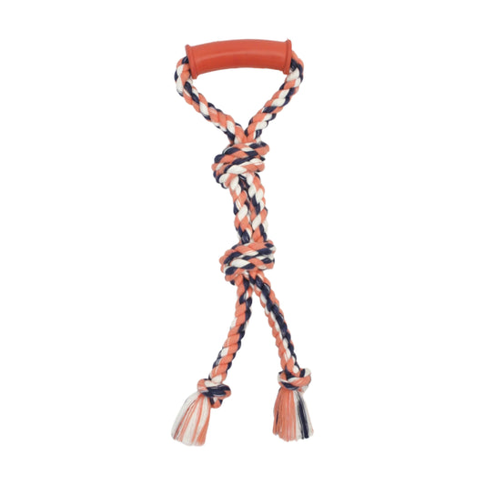 Mammoth Pet Products Color Twin Tug Toy with Rubber Handle Multi-Color