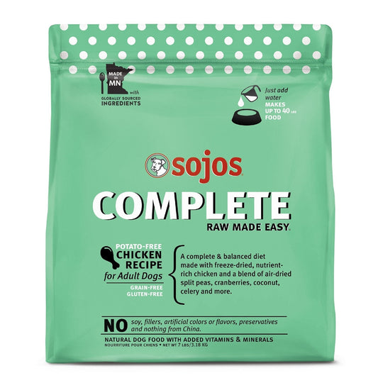 Sojos Complete Chicken Recipe Adult Freeze-Dried Grain-Free Dehydrated Dog Food