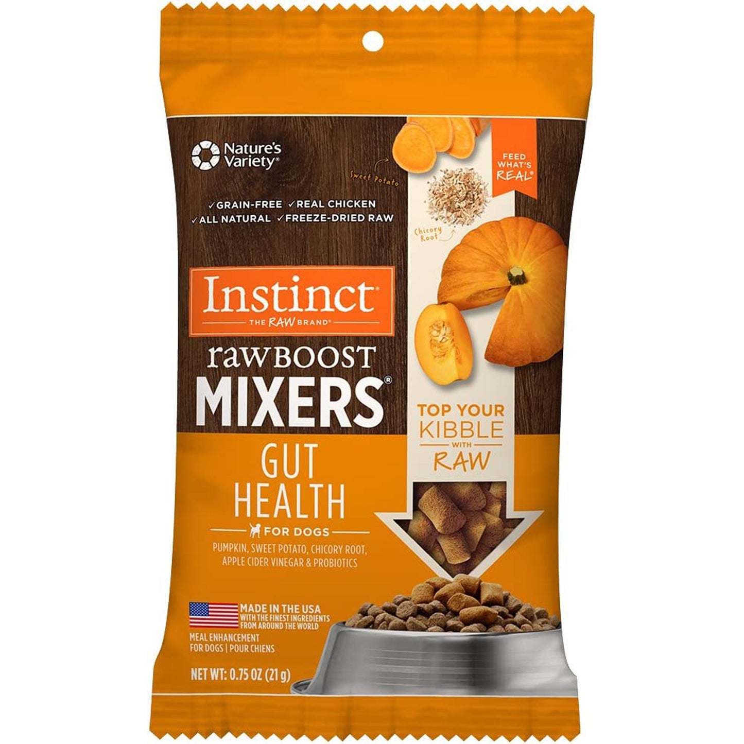 Natures Variety Raw Boost Mix Dog Gut Health Trial 0.75oz./4Bx Instinct Freeze Dried (Case Of 8)