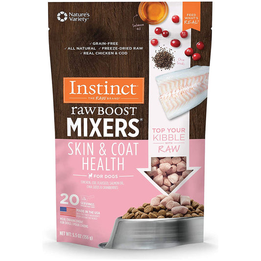 Natures Variety Raw Boost Mx Dog Skin Coat Health 5.5oz. Instinct Freeze Dried