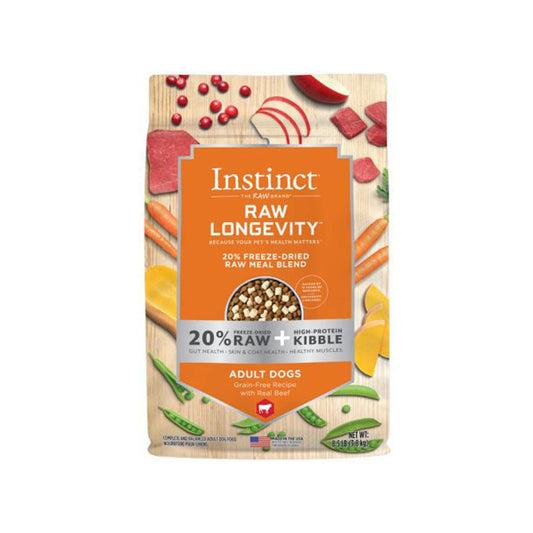 Natures Variety Raw Longevity 20% Freeze Dried Raw Mealblend Dog 3.8Lb Beef Adult