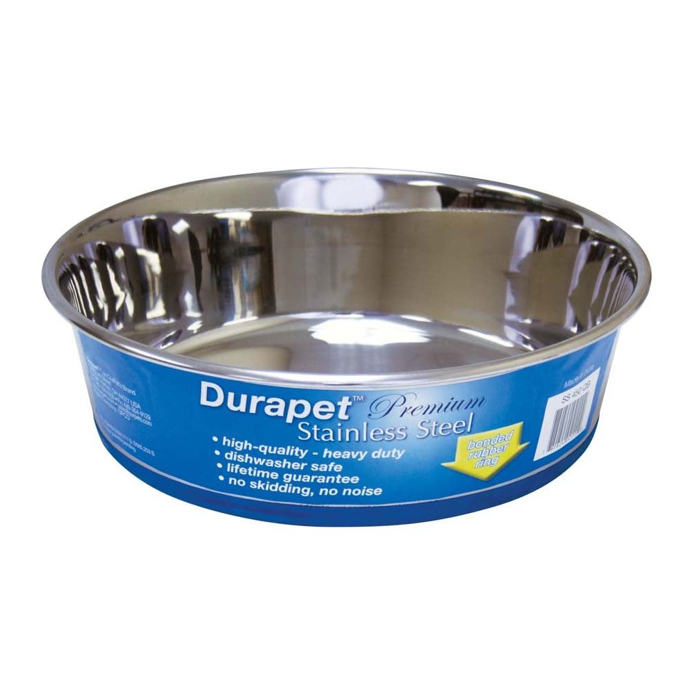 OurPets Premium Stainless Steel Dog Bowl Silver - Durable Pet Feeding Dish
