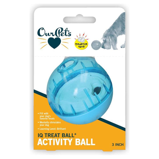 OurPets IQ Treat Ball Slow Feed Dog Toy Assorted 1ea/MD, 3 in
