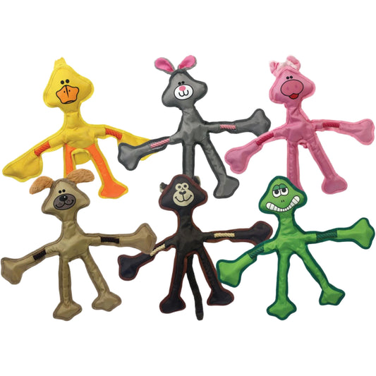 Multipet Skele-Ropes Dog Toy Frog Assorted 1ea/15 in