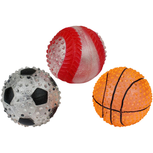 Multipet TPR Sport Light Up Balls Dog Toy Baseball Assorted 1ea/2.5 in