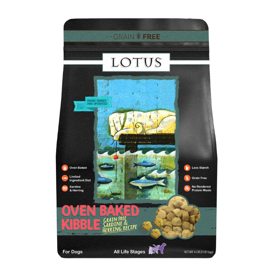 Lotus Dog Adult Grain Free Sardine Pollock Dry Dog Food with Omega 3 and 6 Fatty Acids