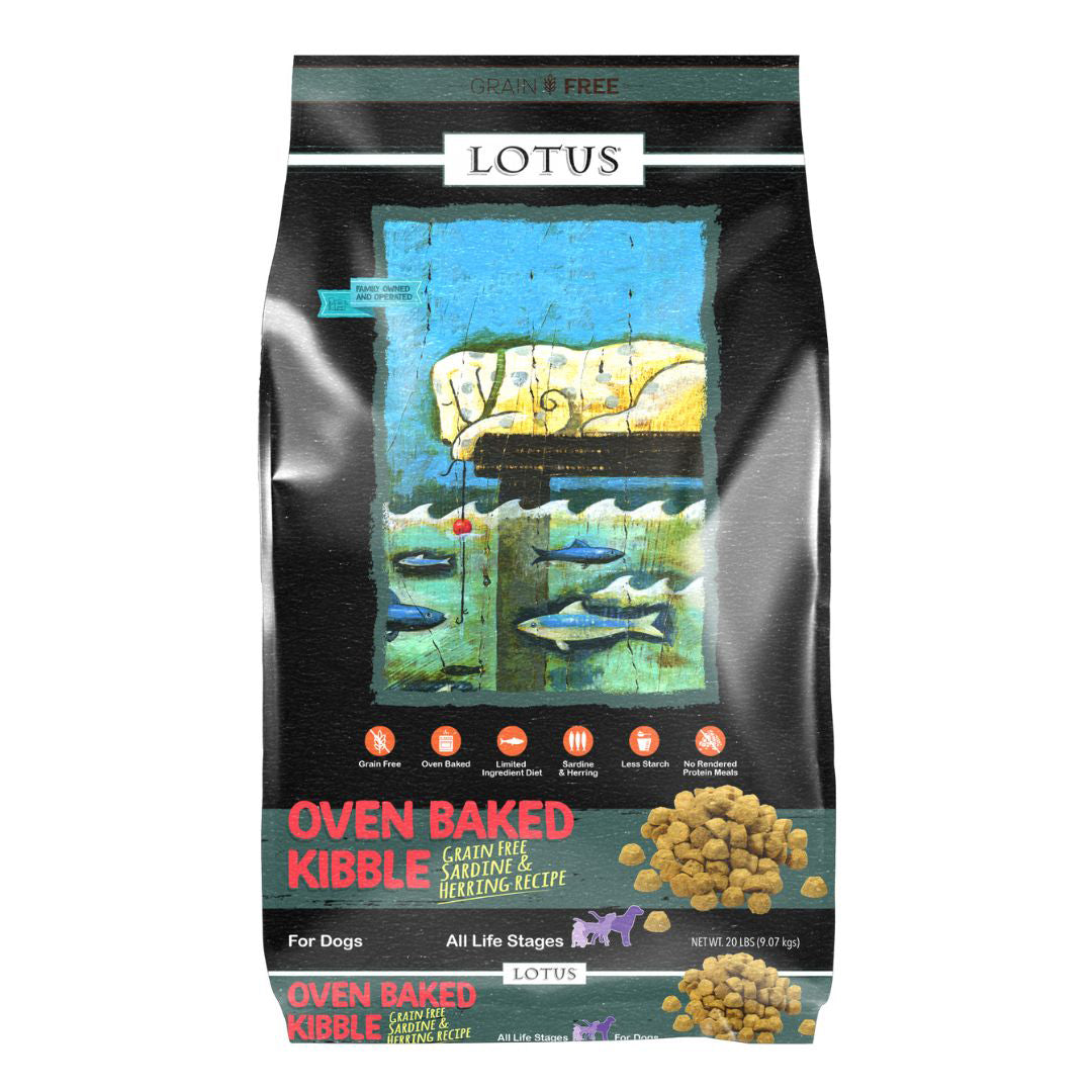 Lotus Dog Adult Grain Free Sardine Pollock Dry Dog Food with Omega 3 and 6 Fatty Acids