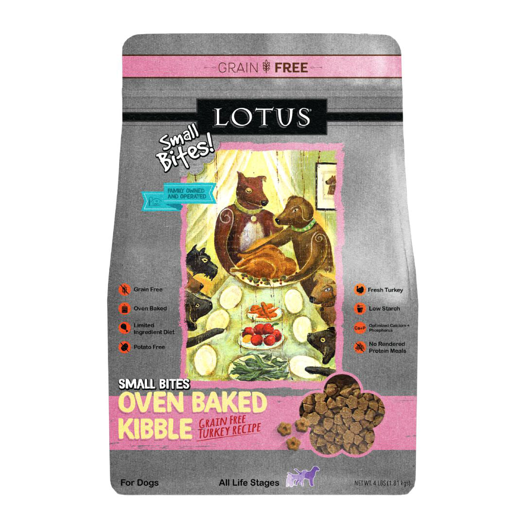Lotus Dog Adult Grain Free Small Bite Turkey Dry Dog Food