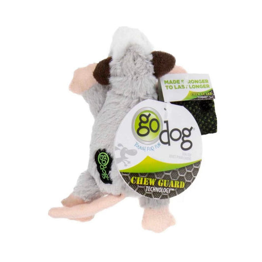 Godog Flatz Opossum Squeaky Plush Flattie Dog Toy
