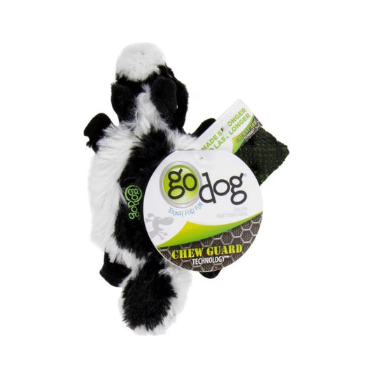 Godog Flatz Skunk and Raccoon Squeaky Plush Flattie Dog Toys